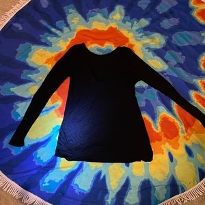 Black deep v neck top